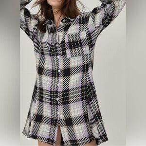 Nasty girl Plaid Button-Up Shirt size 14